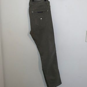 Skinny hunter green Hudson stretchy pants